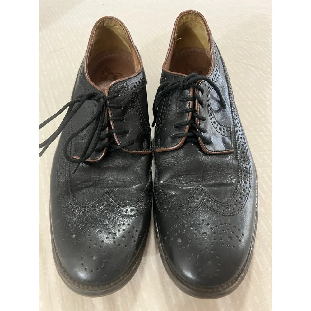 J&M Est 1850 Black Leather Dress Men's 10 M Shoes 20-1355 Johnston‎ & Murphy